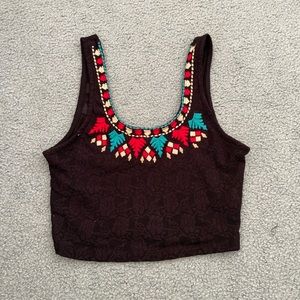 TOPSHOP tribal crop top